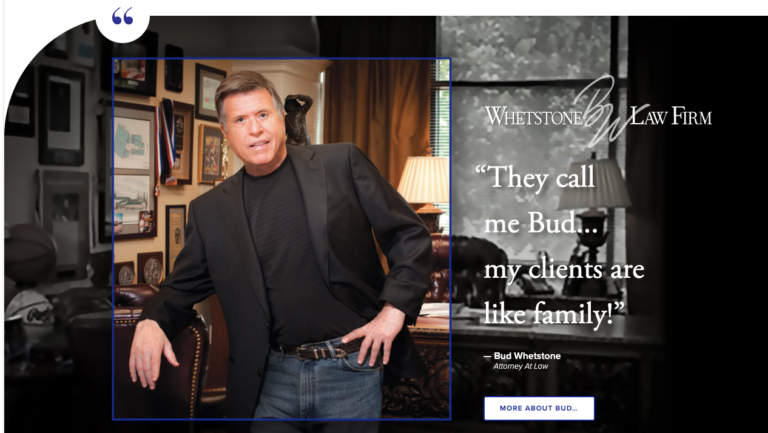 After all his abuse, I found Bud’s law practice advertisement quite amusing. And shameless.